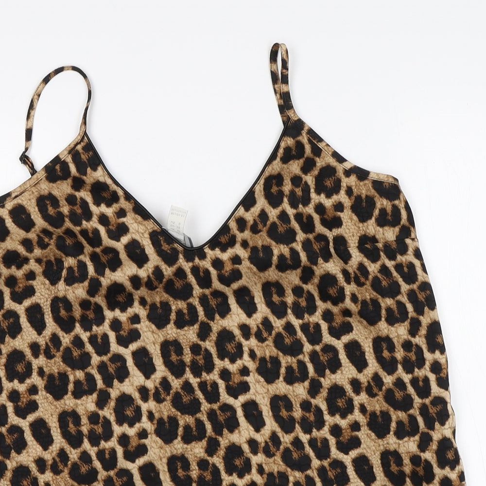 ASOS Womens Multicoloured Animal Print  Basic Blouse Size 10