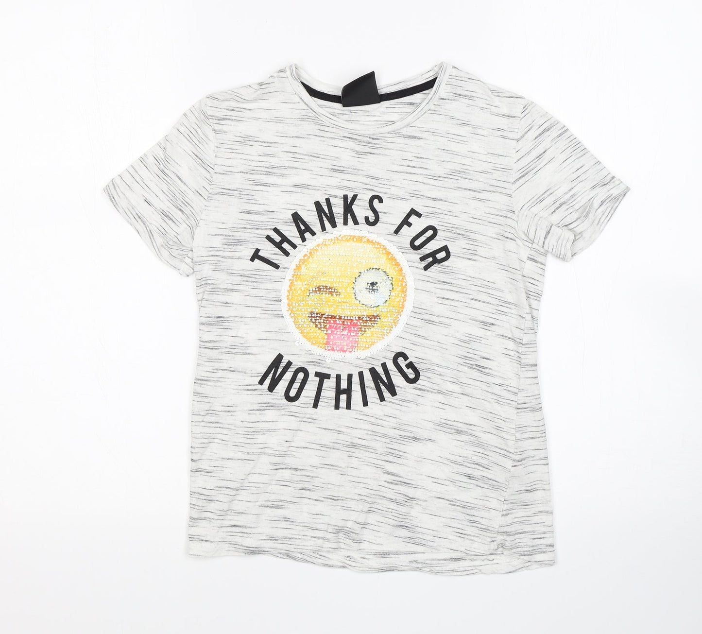 YD Girls Grey   Basic T-Shirt Size 8-9 Years