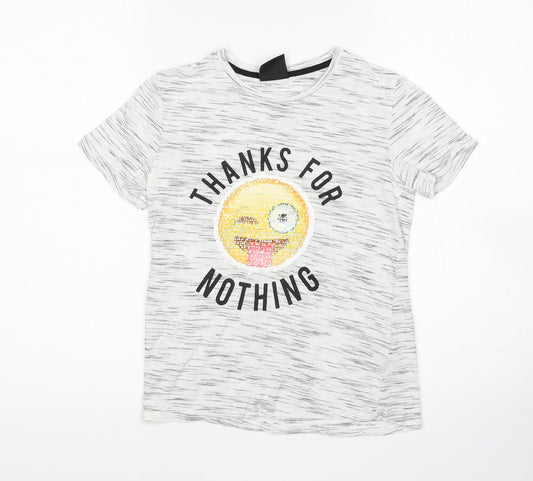 YD Girls Grey   Basic T-Shirt Size 8-9 Years