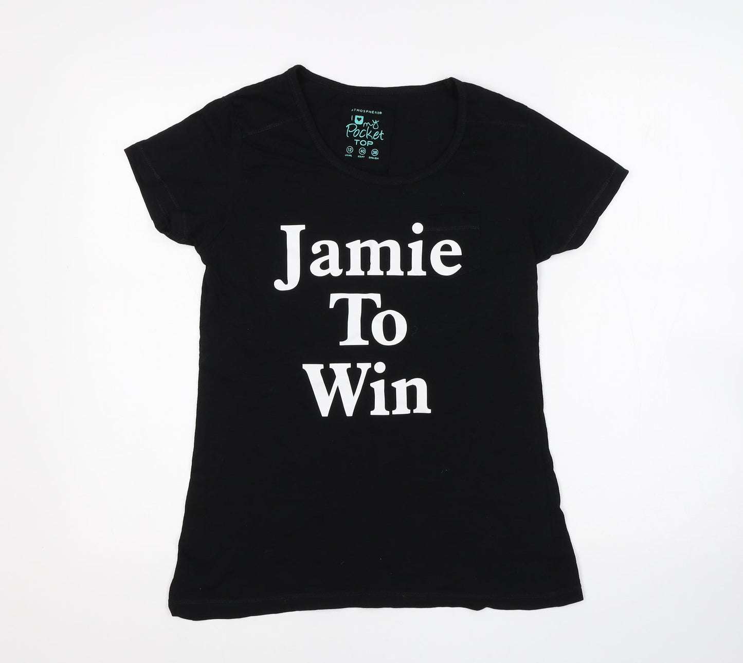 Atmosphere Womens Black   Basic T-Shirt Size 12