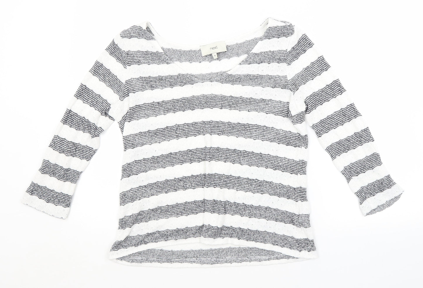 NEXT Womens White Striped  Pullover Jumper Size 8
