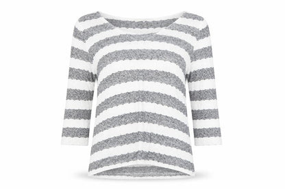 Next Womens White Striped  Pullover Jumper Size 8