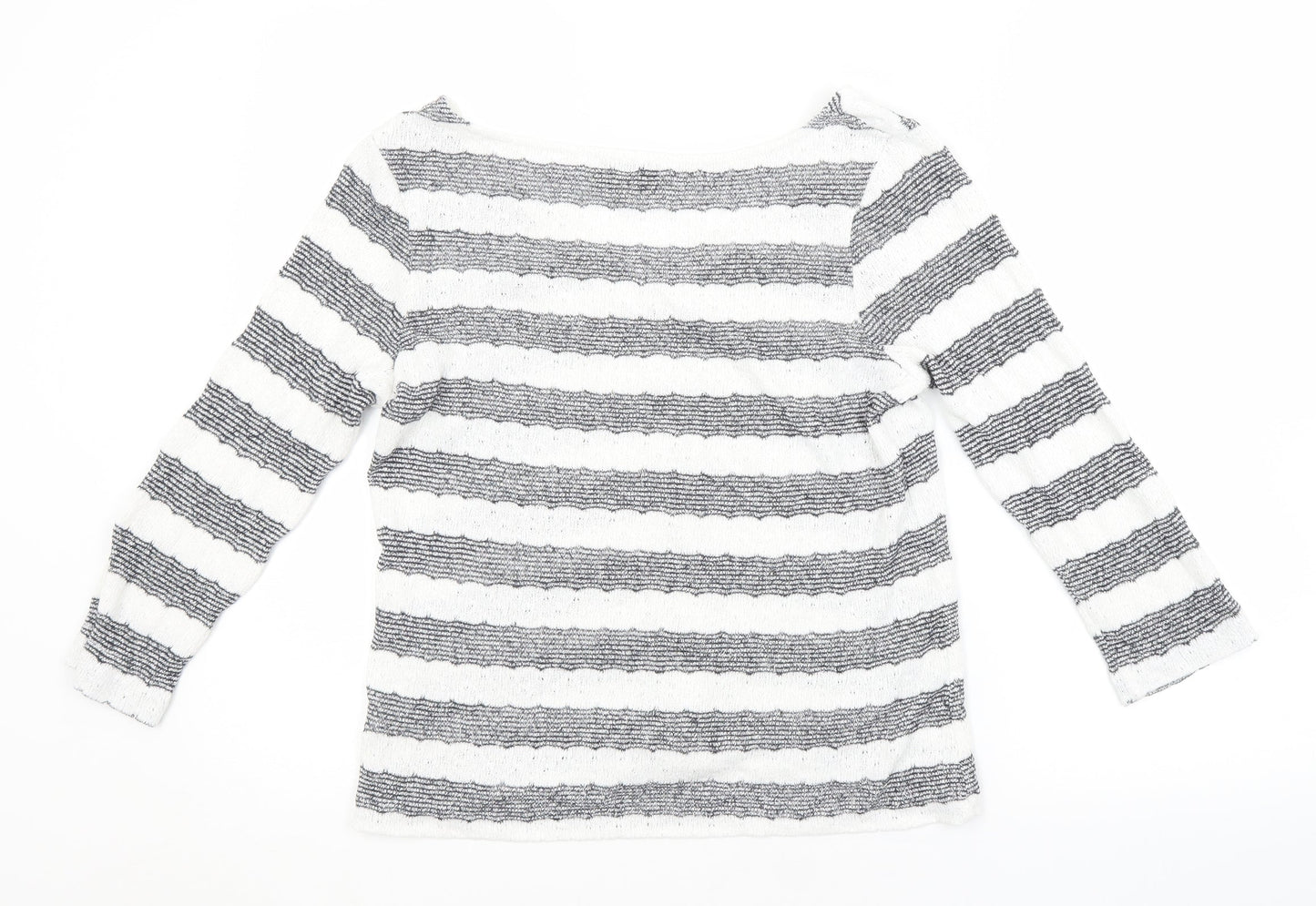 NEXT Womens White Striped  Pullover Jumper Size 8
