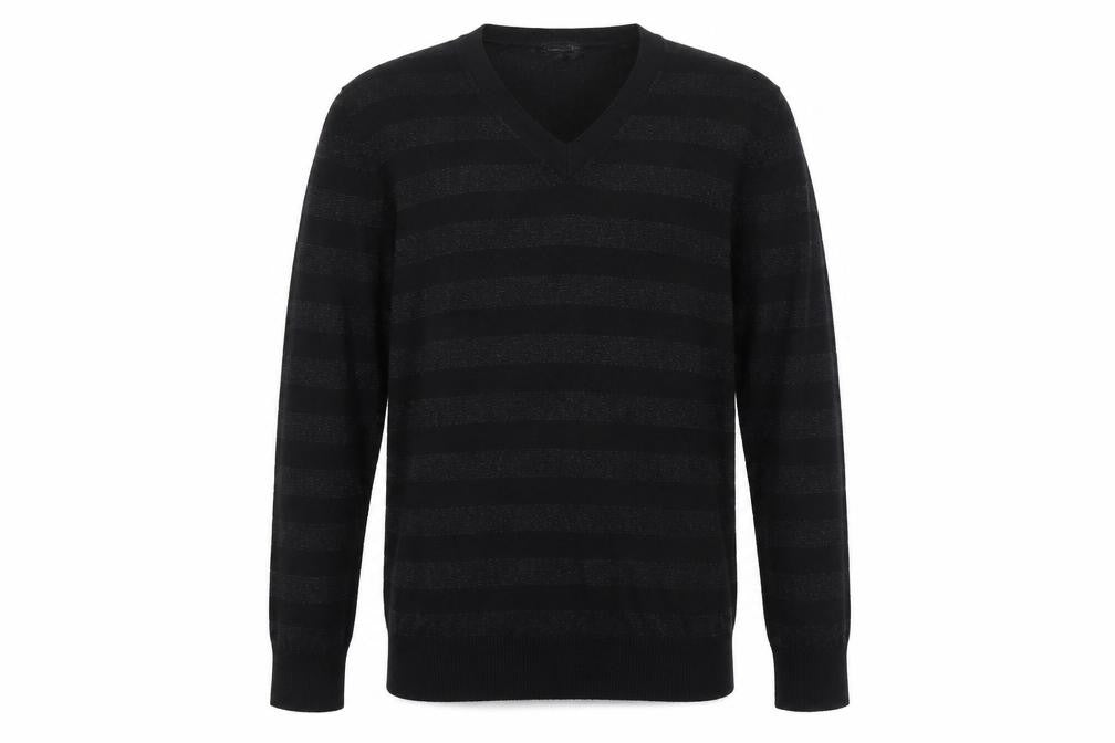 Preworn Mens Black Striped  Pullover Jumper Size L