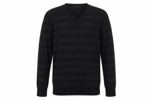 Preworn Mens Black Striped  Pullover Jumper Size L