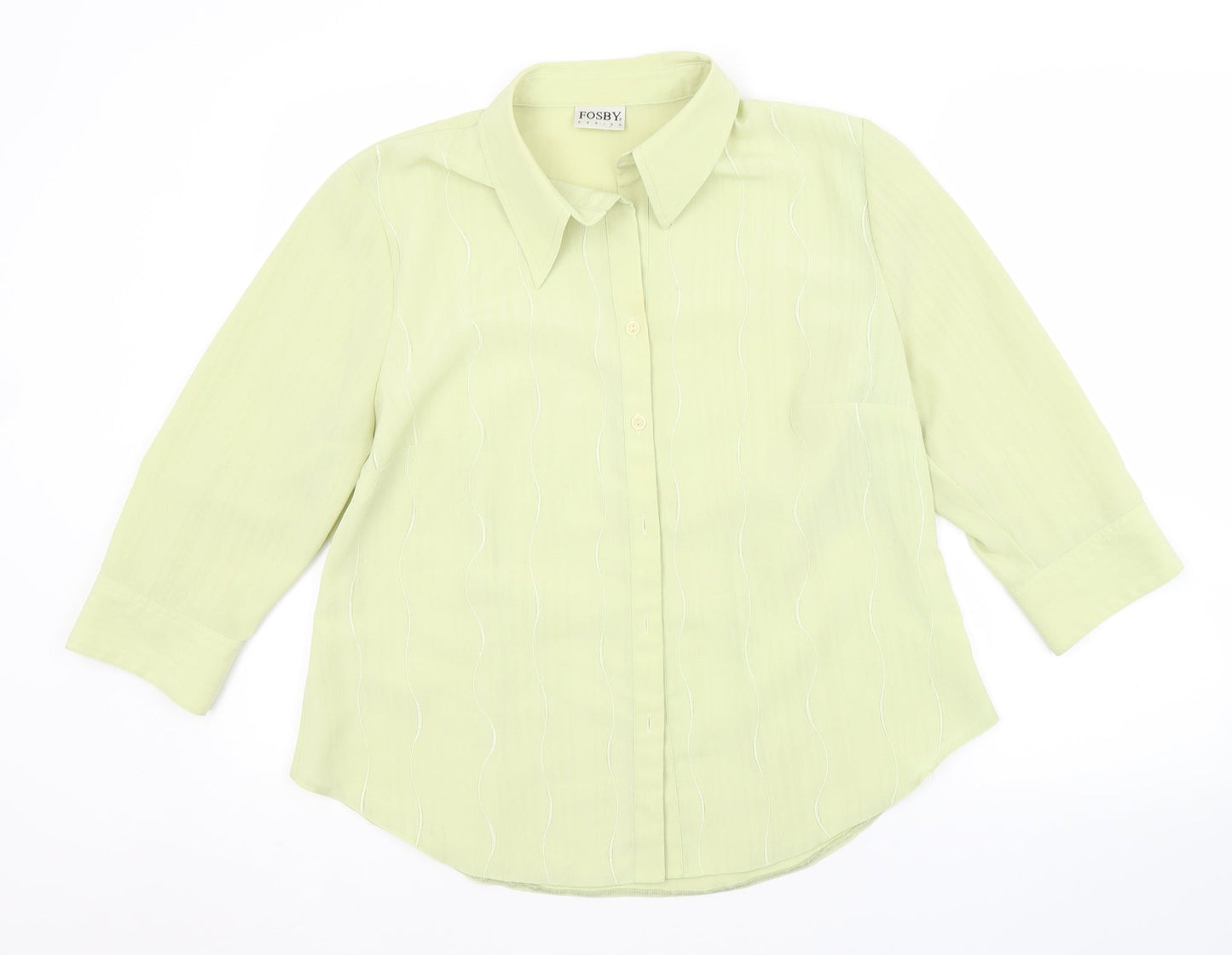 FOSBY Womens Green   Basic Button-Up Size 16