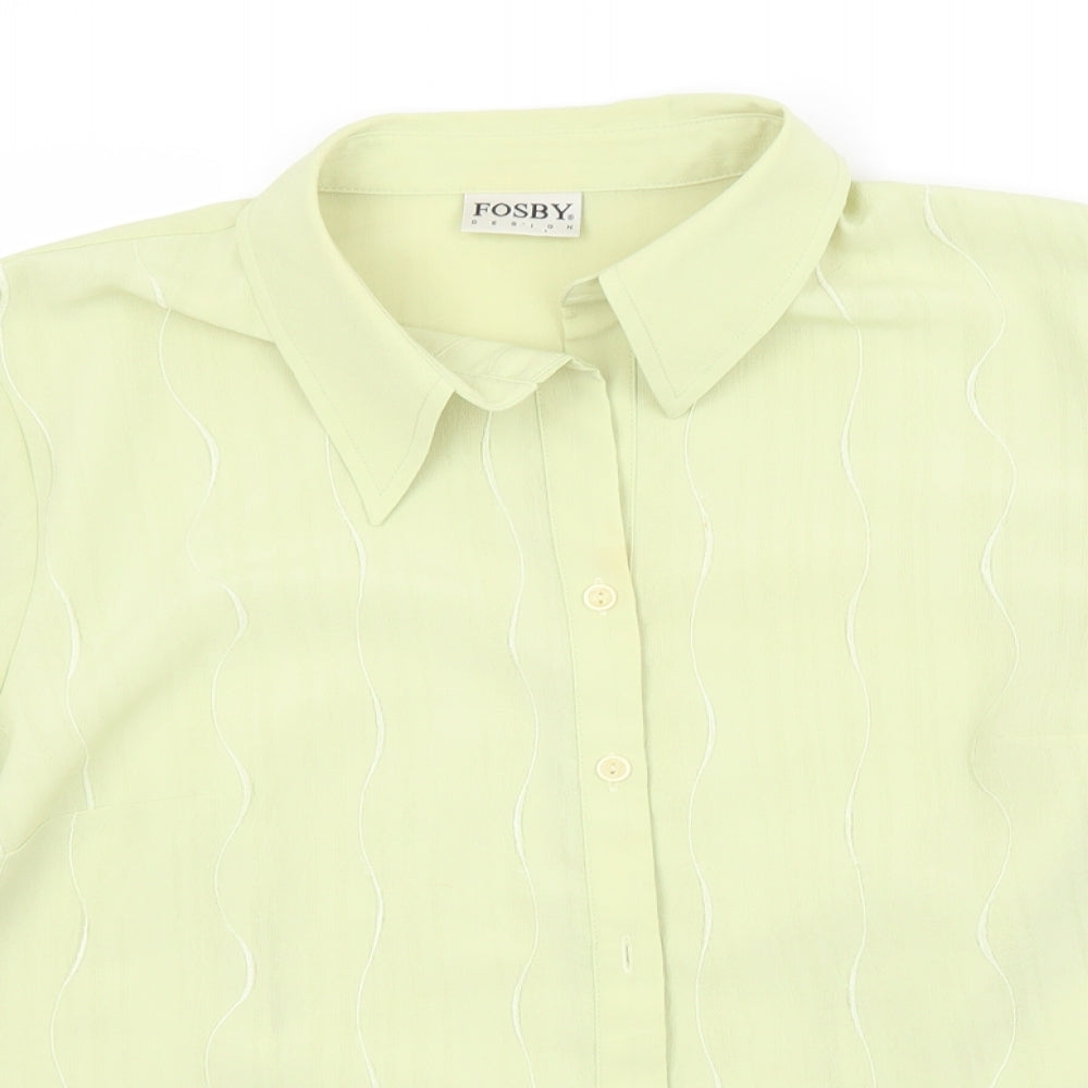 FOSBY Womens Green   Basic Button-Up Size 16