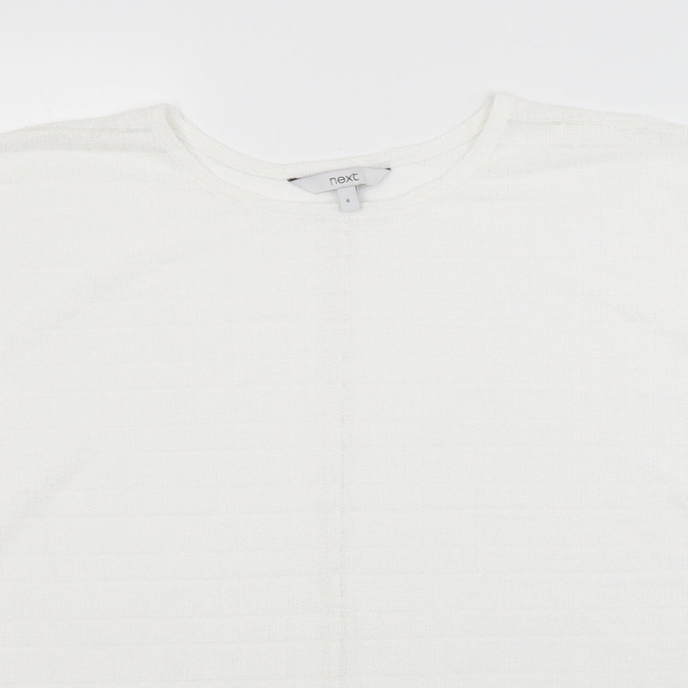 NEXT Womens White Striped  Basic Blouse Size 6