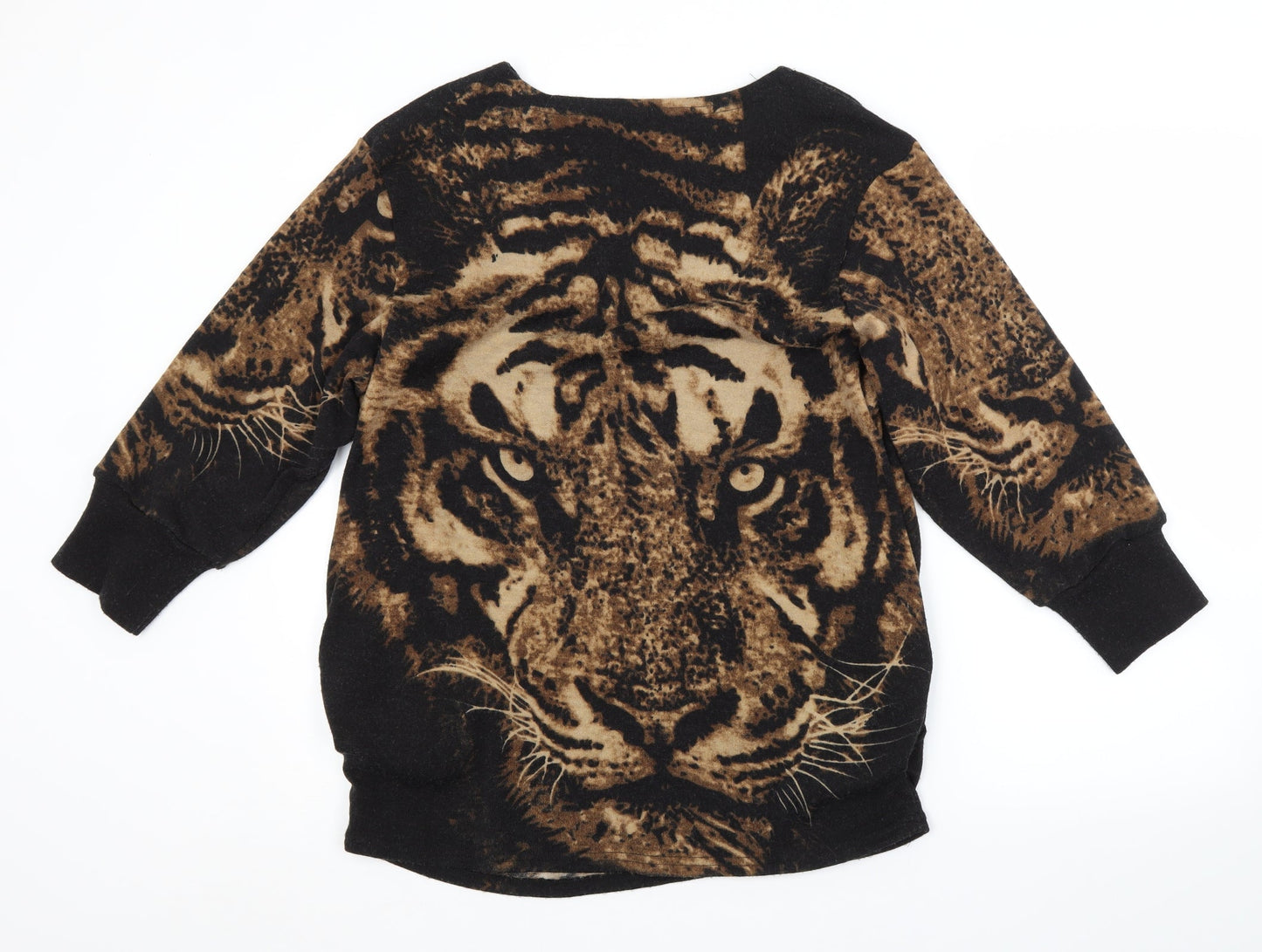 CAMEO ROSE Mens Multicoloured Animal Print  Pullover Jumper Size L  - TIGER