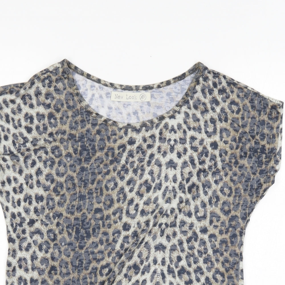 New Look Womens Multicoloured Animal Print  Basic Blouse Size 10