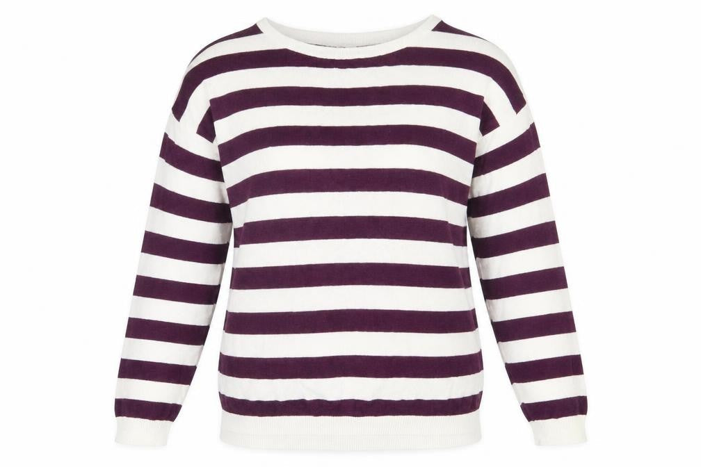 Divided Womens Blue Striped  Pullover Jumper Size 8