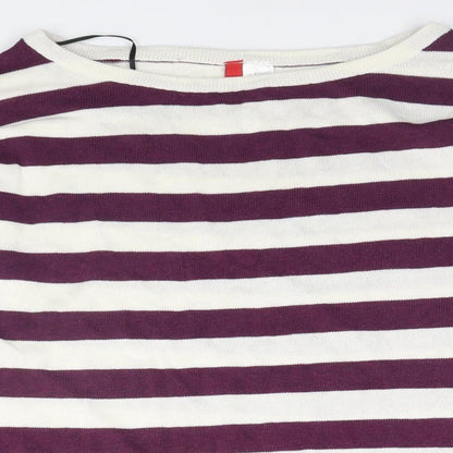 Divided Womens Blue Striped  Pullover Jumper Size 8