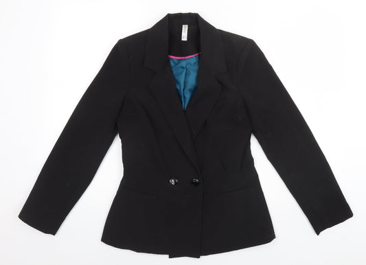 Denim & Co. Womens Black   Jacket Blazer Size 8