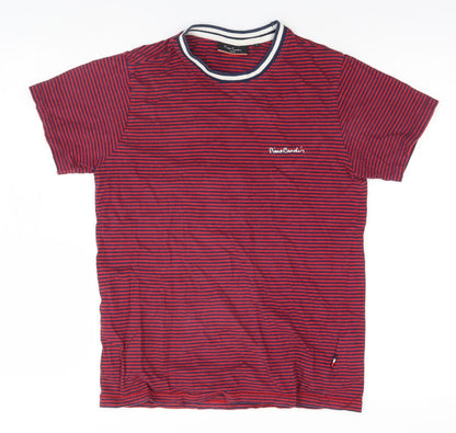 Paris Womens Red Striped  Basic T-Shirt Size S