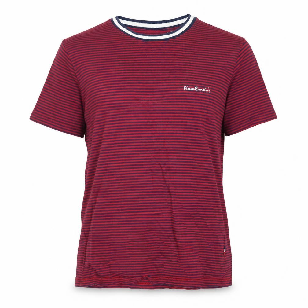 Paris Womens Red Striped  Basic T-Shirt Size S