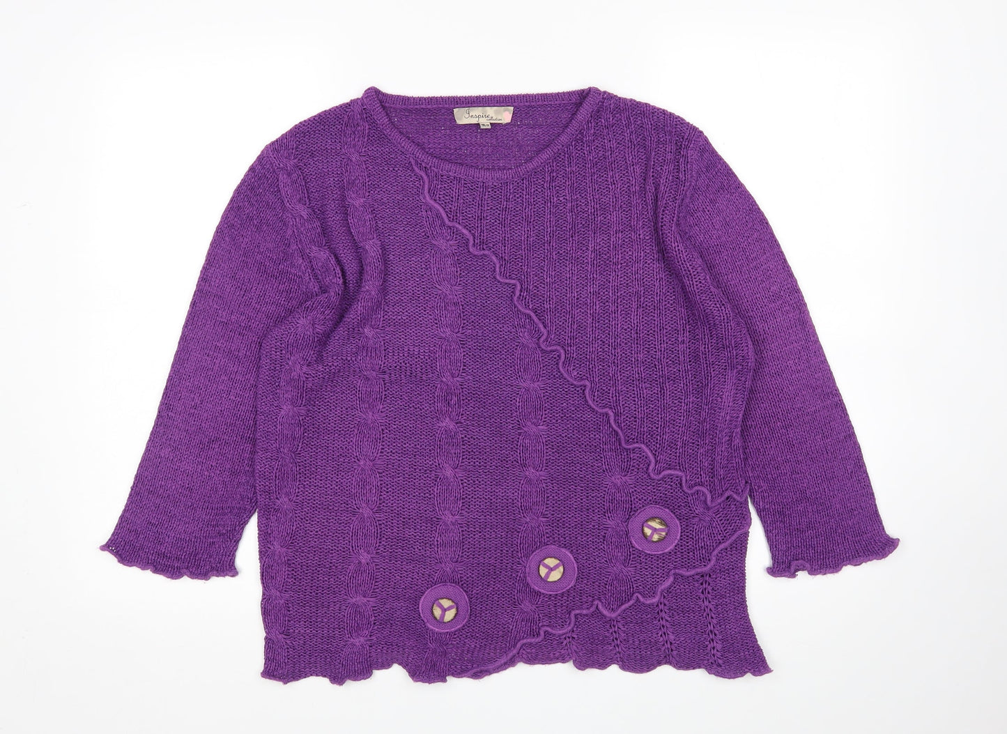 Inspire Collection Womens Purple   Pullover Jumper Size M