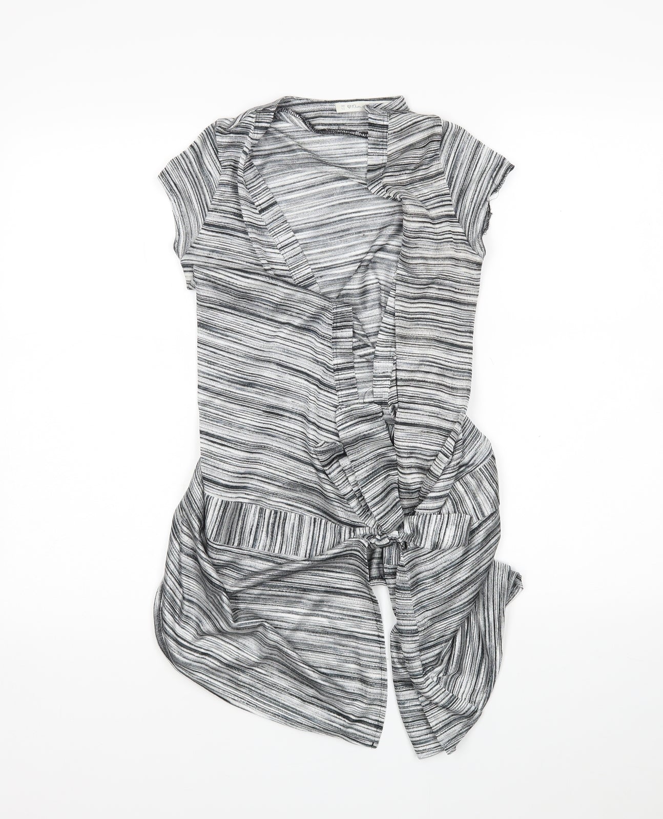 Miss Selfridge Womens Grey Striped  Cardigan Jumper Size 12