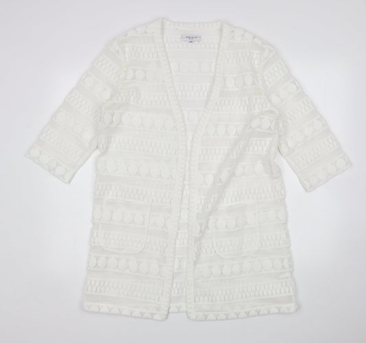 Andrew Yu Womens White   Cardigan Jumper Size M