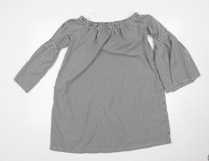 Wi & Co Womens Multicoloured Check  Basic Blouse Size M