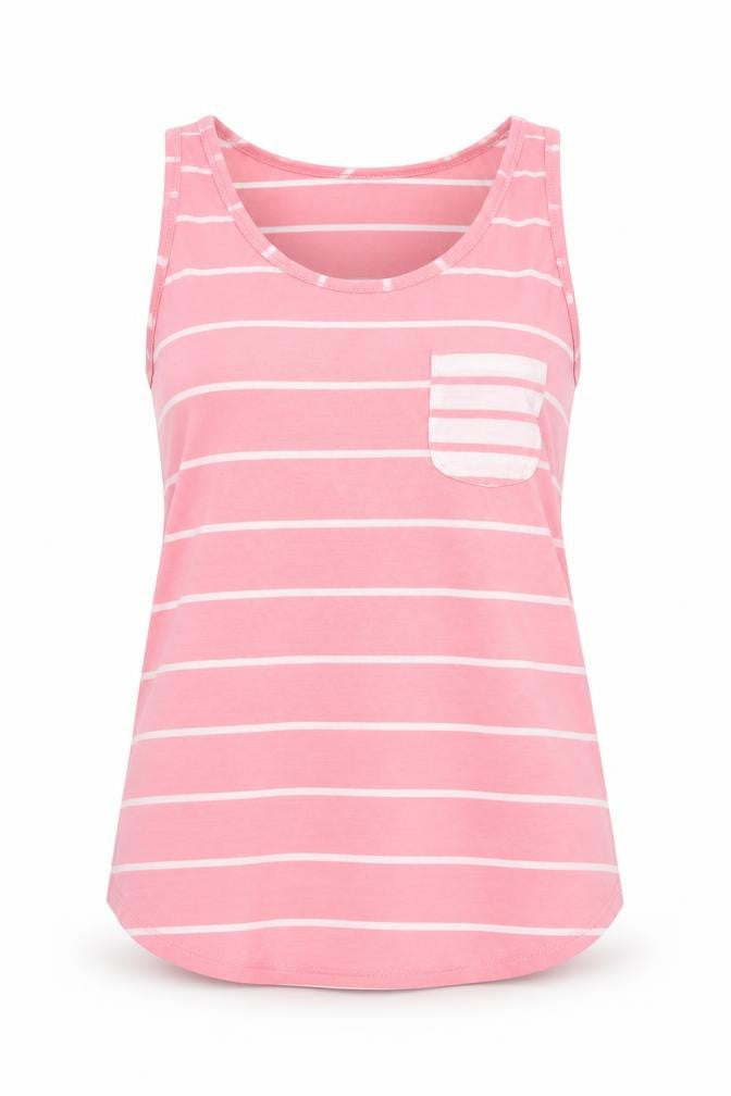 Matalan Womens Pink Striped  Top Pyjama Top Size 8