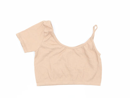 Zara Womens Beige   Basic T-Shirt Size 10