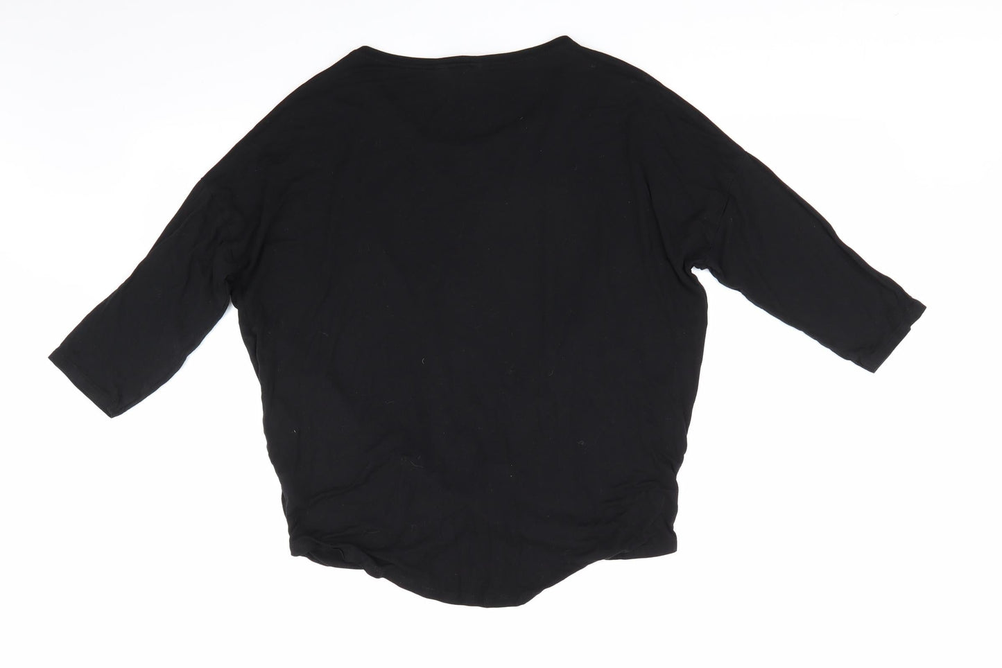 New Look Womens Black   Tunic T-Shirt Size 12  - Ruched Tie Front Hem Detail