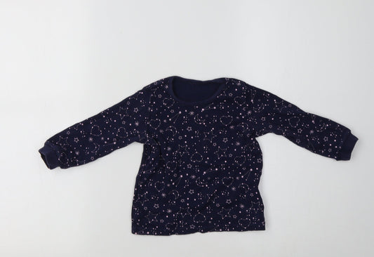 George Baby Blue Geometric  Basic T-Shirt Size 12-18 Months  - Star & Heart Print