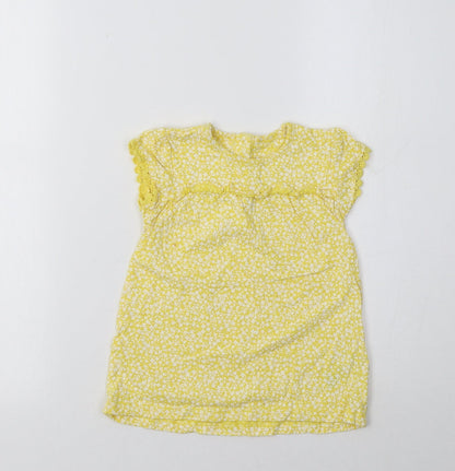 Marks & Spencer Baby Yellow Floral  A-Line  Size 9-12 Months