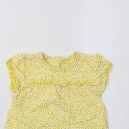 Marks & Spencer Baby Yellow Floral  A-Line  Size 9-12 Months