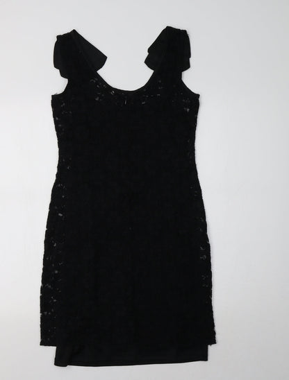 Oasis Womens Black Floral  A-Line  Size S  - Lace Overlay