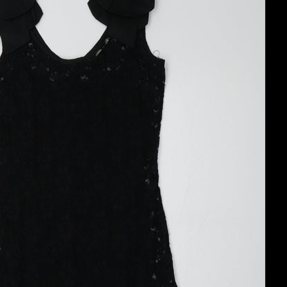 Oasis Womens Black Floral  A-Line  Size S  - Lace Overlay