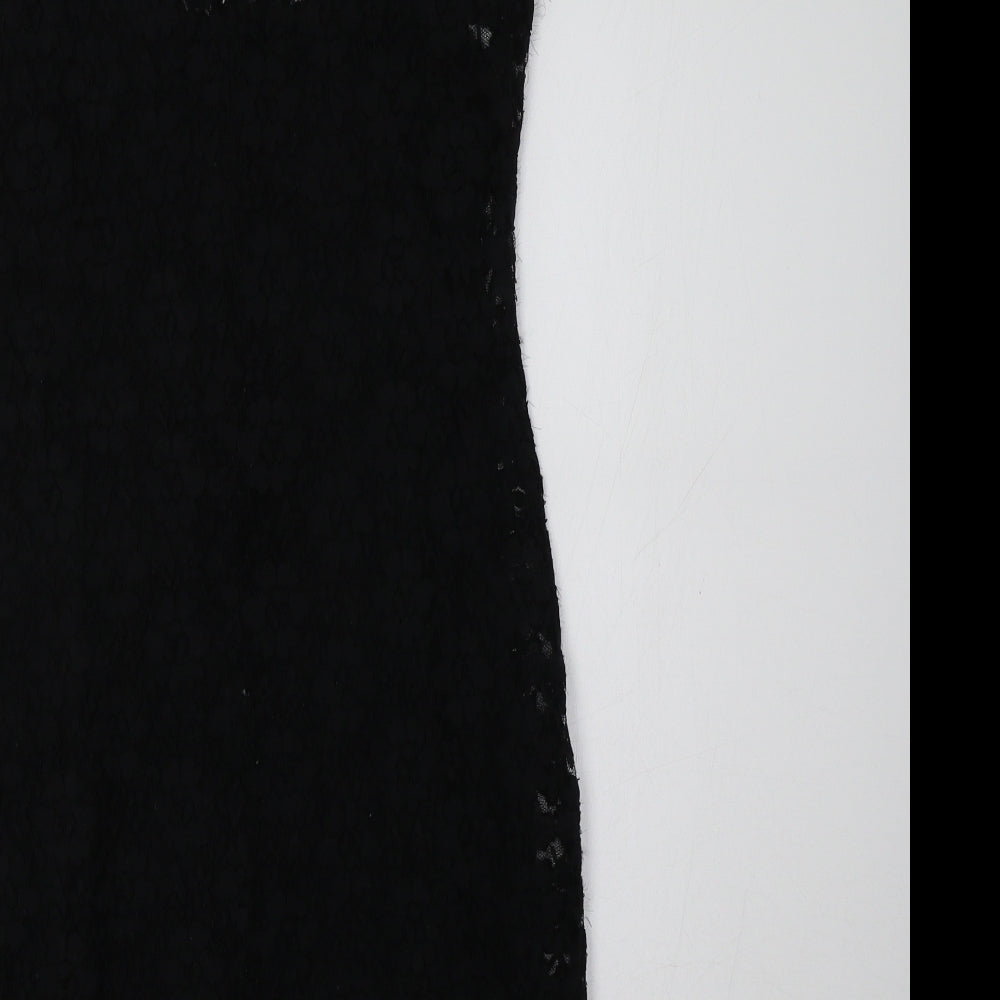 Oasis Womens Black Floral  A-Line  Size S  - Lace Overlay