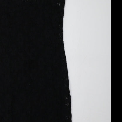 Oasis Womens Black Floral  A-Line  Size S  - Lace Overlay