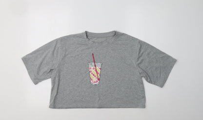 Preworn Womens Grey   Basic T-Shirt Size L