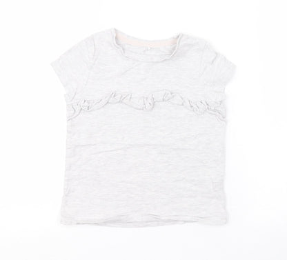 George Girls Grey   Basic T-Shirt Size 5-6 Years