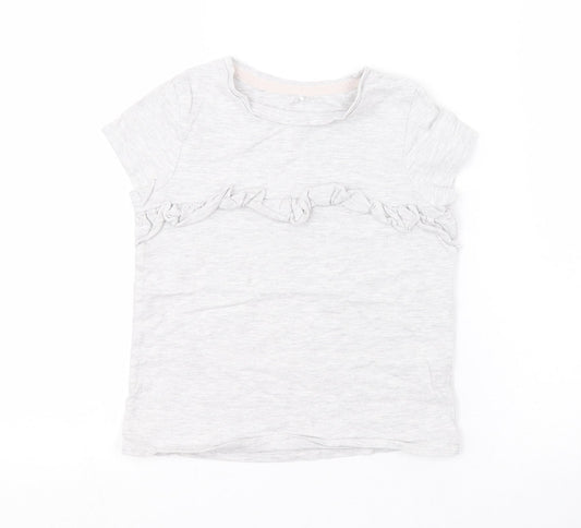 George Girls Grey   Basic T-Shirt Size 5-6 Years
