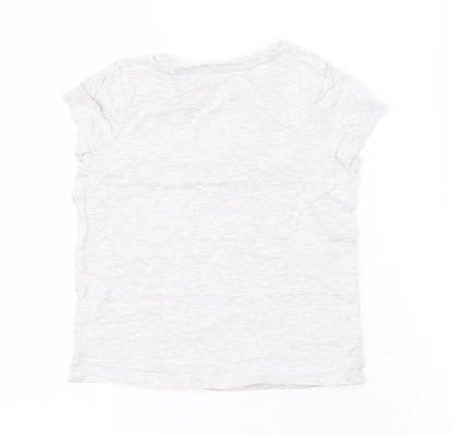 George Girls Grey   Basic T-Shirt Size 5-6 Years