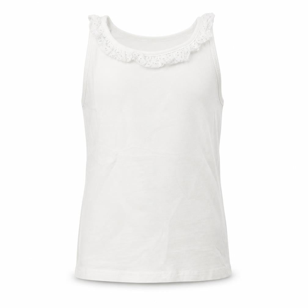 Nutmeg Girls White   Basic Tank Size 5-6 Years