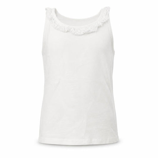 Nutmeg Girls White   Basic Tank Size 5-6 Years