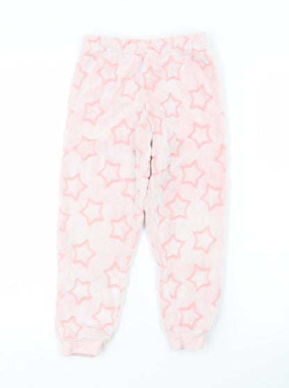 Preloved Nutmeg Girls Pink Argyle/Diamond   Pyjama Pants Size 5 Years - Front