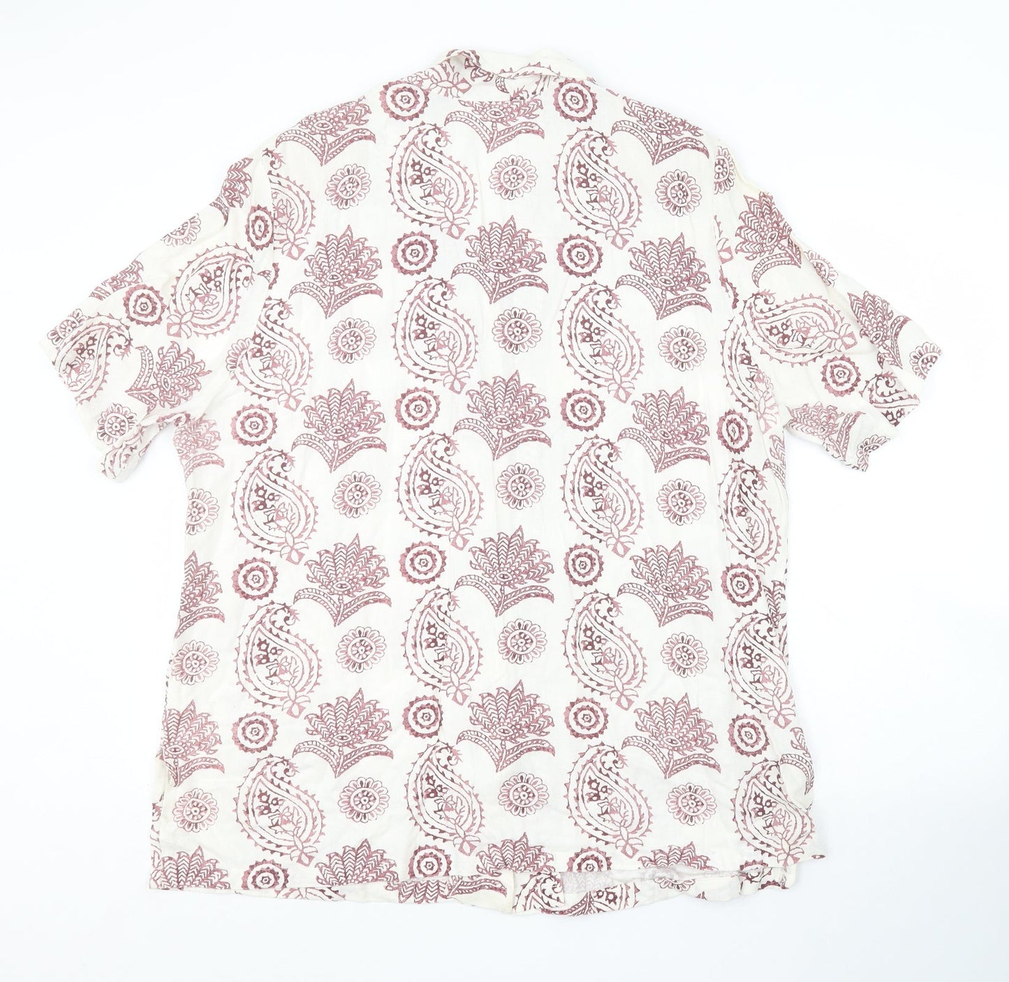 Preworn Mens White Paisley   Button-Up