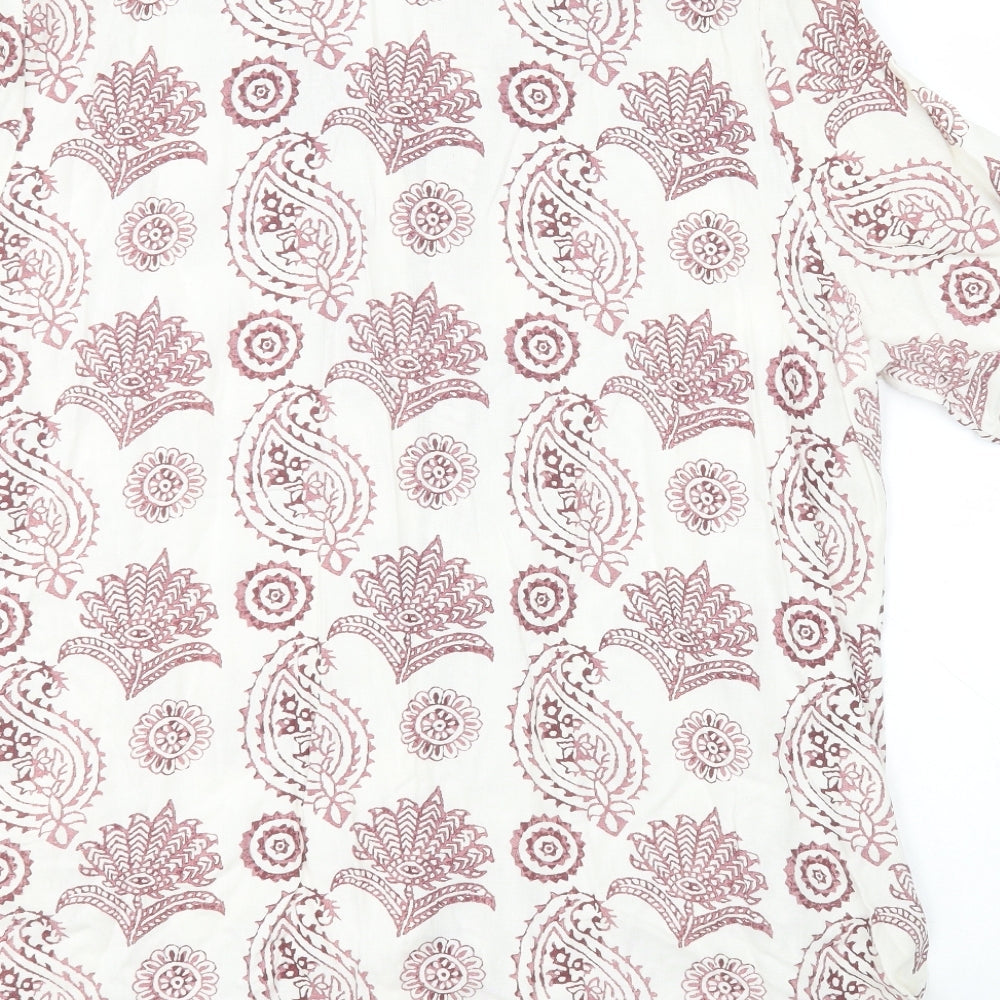 Preworn Mens White Paisley   Button-Up