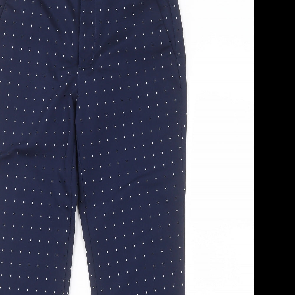 Zara Womens Blue Argyle/Diamond  Trousers  Size M L27 in