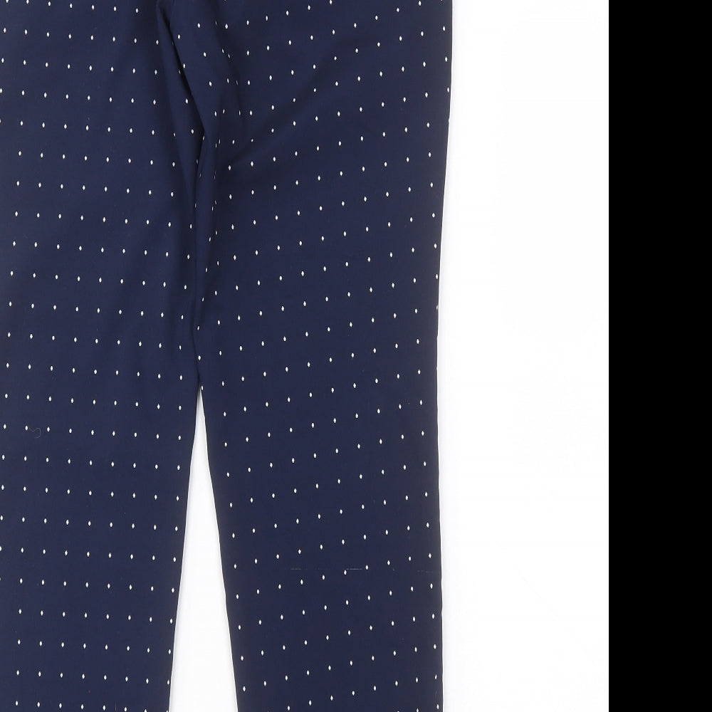 Zara Womens Blue Argyle/Diamond  Trousers  Size M L27 in