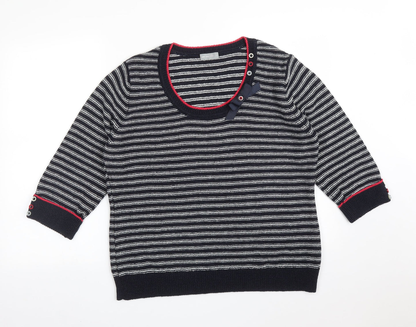 Per Una Womens Multicoloured Striped  Basic T-Shirt Size L