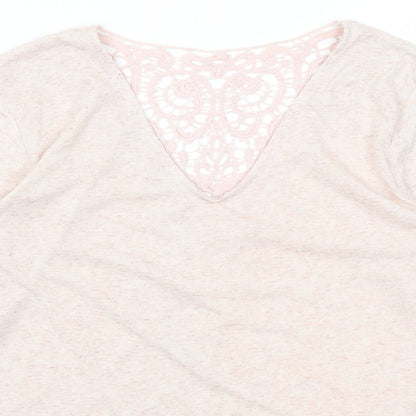 Preloved Papaya Womens Pink   Basic T-Shirt Size 10 - Detail