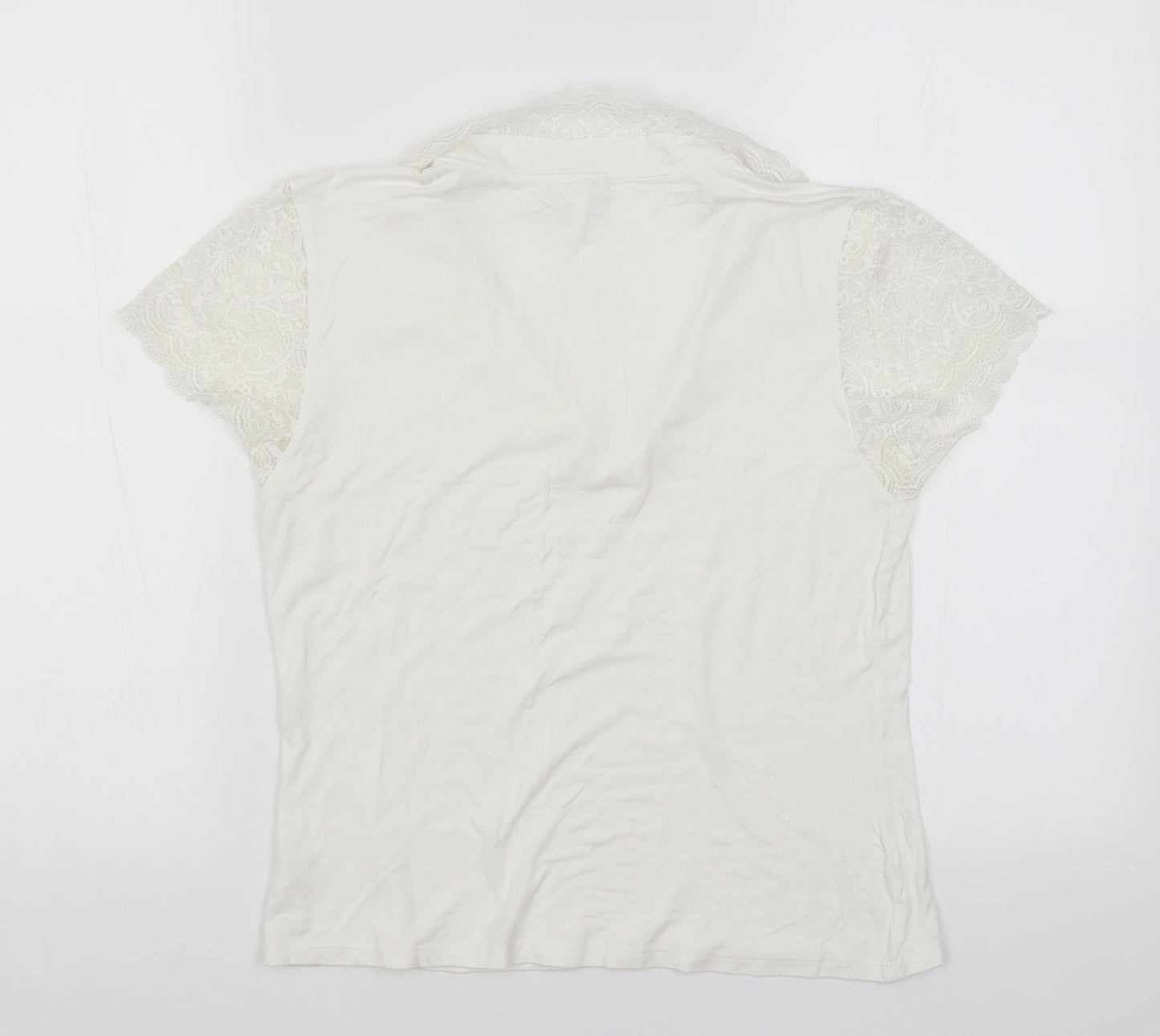 OPUS Womens White   Basic T-Shirt Size S