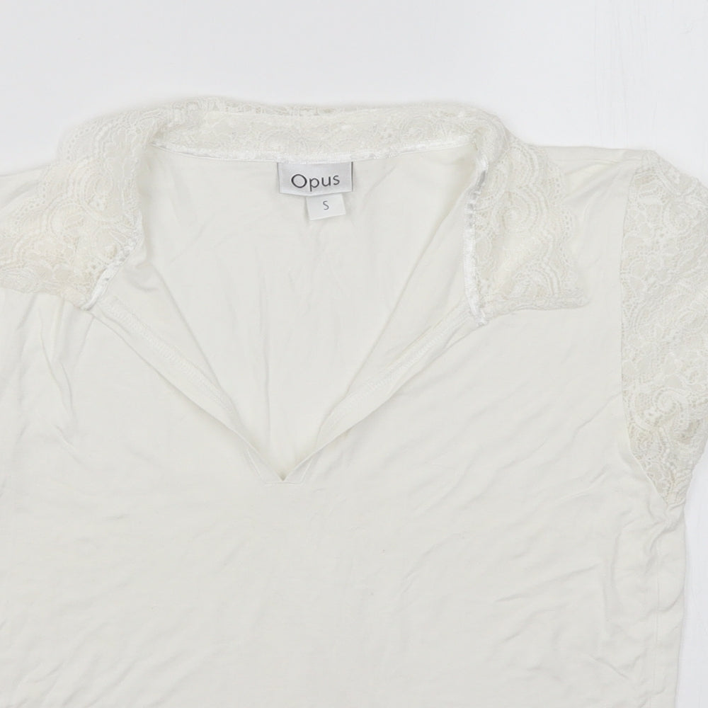 OPUS Womens White   Basic T-Shirt Size S