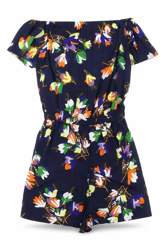 Atmosphere Womens Blue Floral  Romper One-Piece Size 4