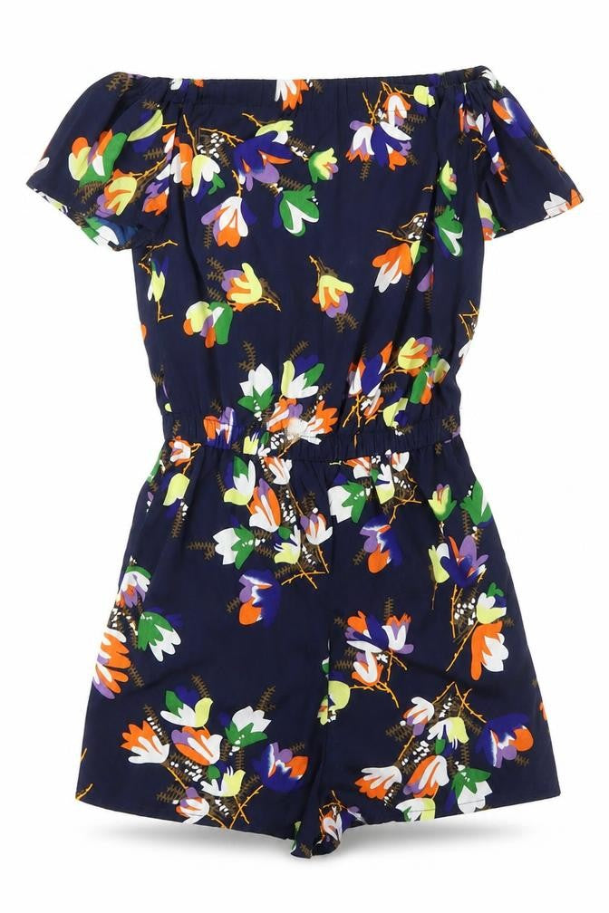 Atmosphere Womens Blue Floral  Romper One-Piece Size 4